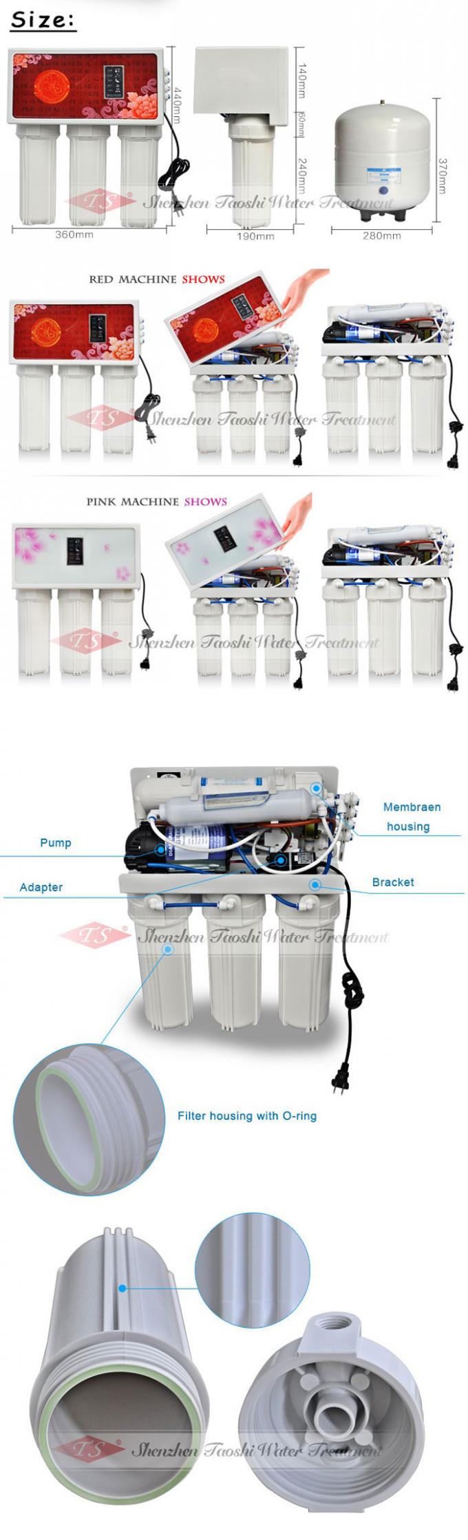 50G Light Blue Reverse Osmosis Water Filtration System With Big Dust Cover