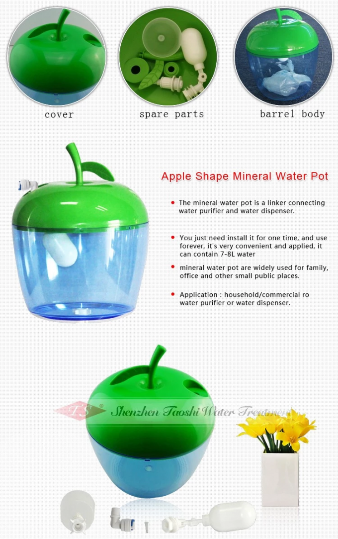 Apple Shape Clear Plastic Mineral Water Pot For Drinking Water Dispenser