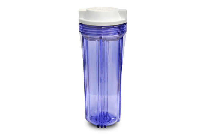 Durable Clear Plastic Filter Housing , RO Water Filter Housing 10 Inch Height